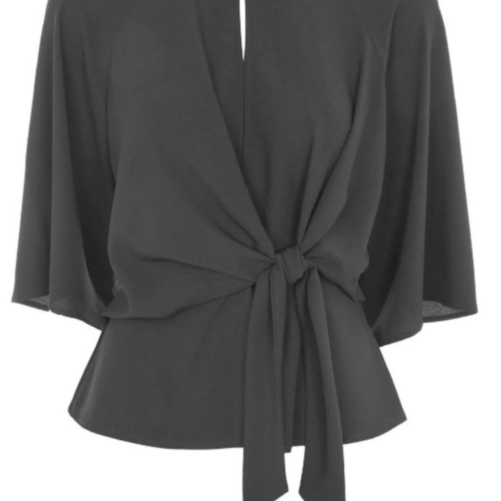 Topshop breezy blouse loose tied knot figure flattering.